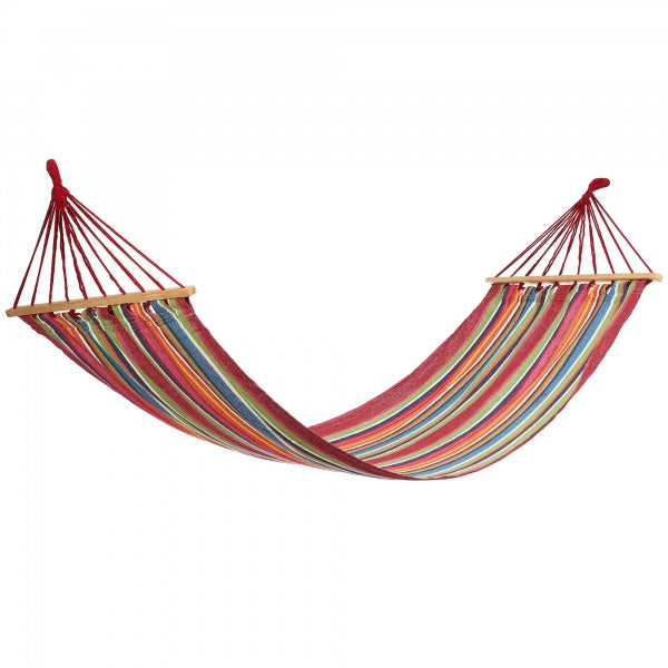 Set 2 x Hamac Colorat cu Bare din Lemn 200x80 cm – Hamac Gradina, Terasa si Camping din Bumbac Rezistent