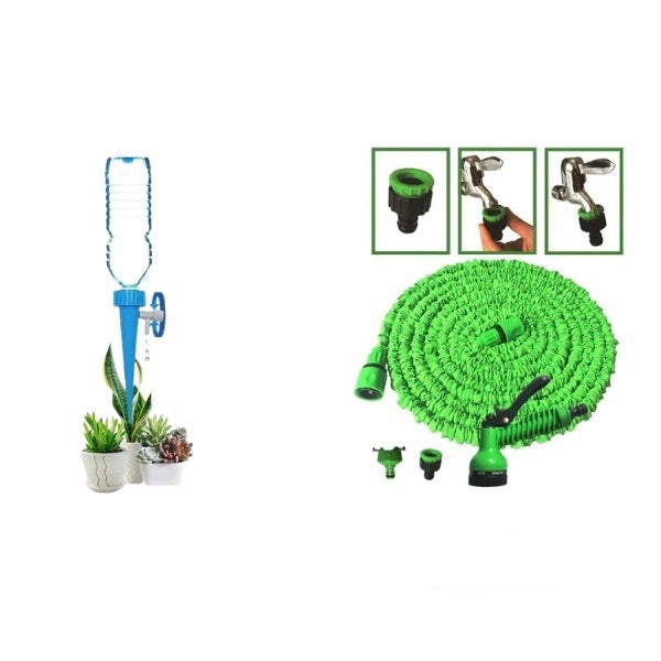 Furtun Extensibil 15 Metri cu Picurator pentru Ghivece – Sistem Udare Automata pentru Gradina si Plante