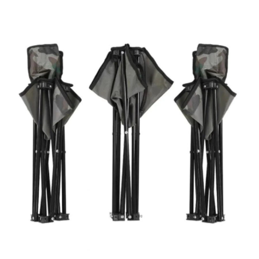 Set Camping Pliabil 3 Piese – 2 Scaune si Masuta Camuflaj cu Geanta Transport, Ideal pentru Pescuit si Drumetii