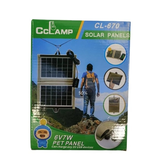 Panou Solar Pliabil CL-670 7.2W – Incarcator Solar Portabil pentru Camping