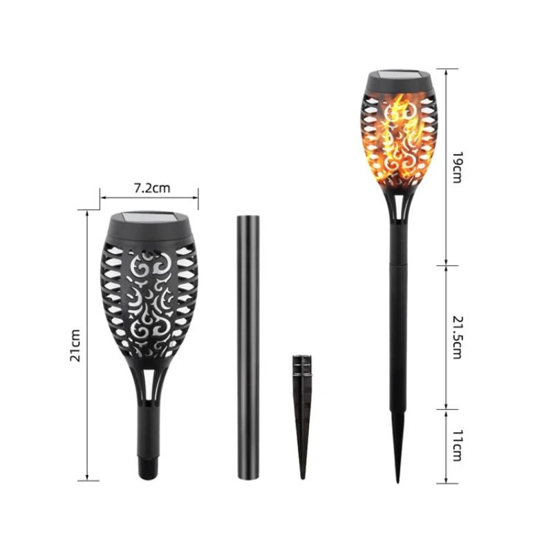 Set 10 x Lampa cu incarcare solara solara tip torta cu efect flacara 51.5 cm, Rezistenta la Apa