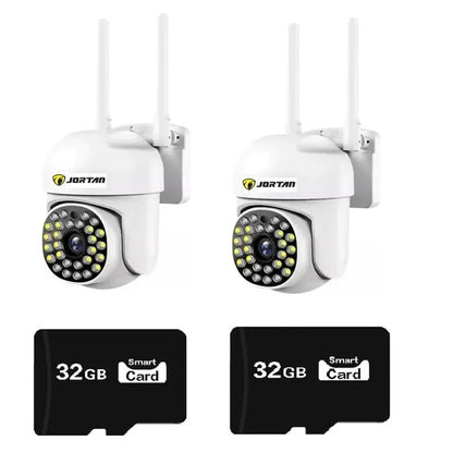 Set 2x Camere Supraveghere Video Jortan JT-8161, Detectie Umana, Full HD, WiFi, Exterior + 2x Card 32GB