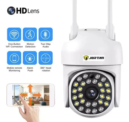 Set 2x Camere Supraveghere Video Jortan JT-8161, Detectie Umana, Full HD, WiFi, Exterior + 2x Card 32GB