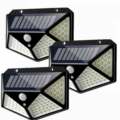 Lampa Solara cu Senzor de Miscare, 100 LED, Iluminare 3 Laturi, IP65 pentru Exterior