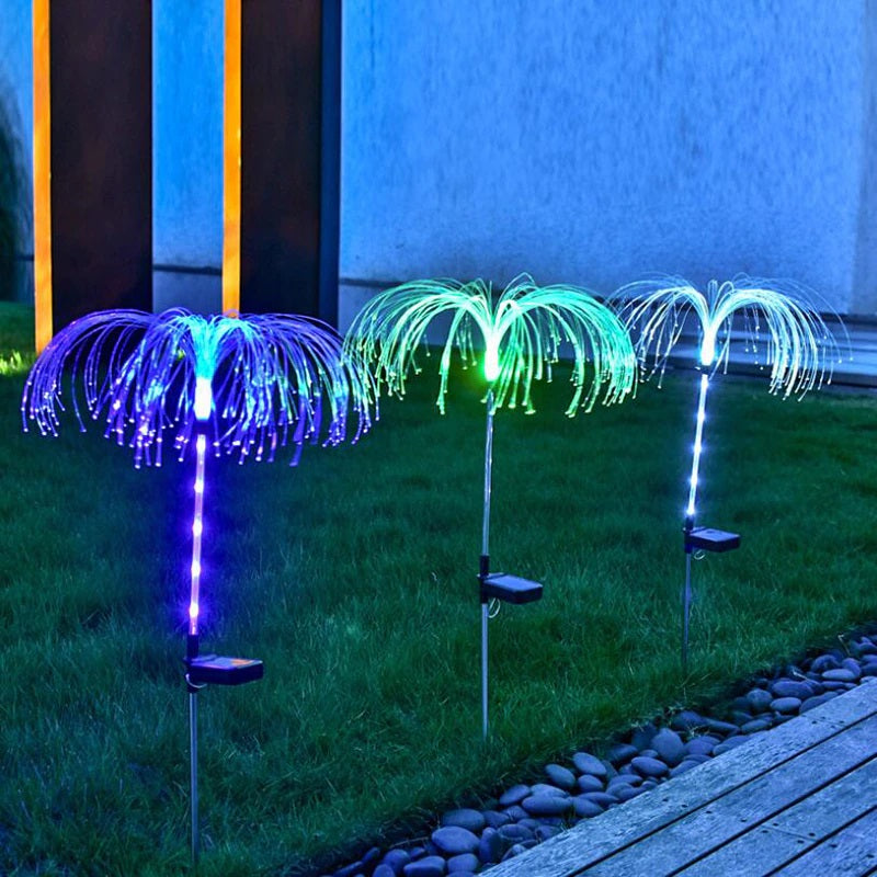 Set 2 x Lampa Solara Tip Palmier LED Multicolora pentru Gradina