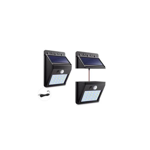Set 2 x Lampa Solara LED cu Senzor de Miscare – Iluminare Automata pentru Curte și Intrare