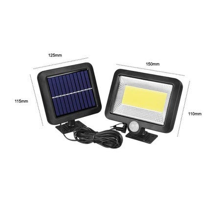 Set 2 x Lampa Solara LED SL-F100 cu Senzor de Miscare – Proiector Exterior cu Panou Solar, Iluminare Curte si Gradina