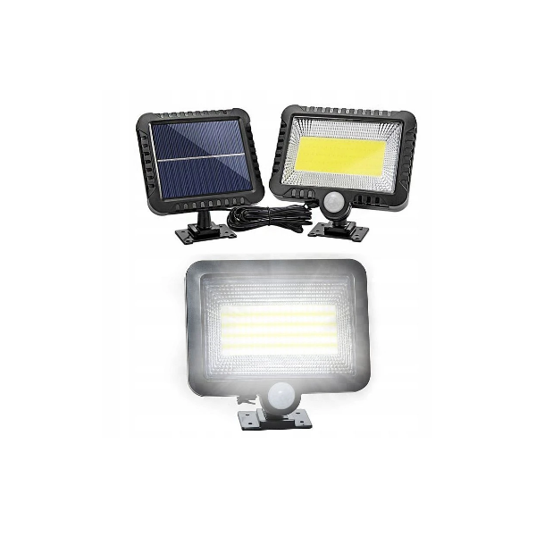 Set 2 x Lampa Solara LED SL-F100 cu Senzor de Miscare – Proiector Exterior cu Panou Solar, Iluminare Curte si Gradina