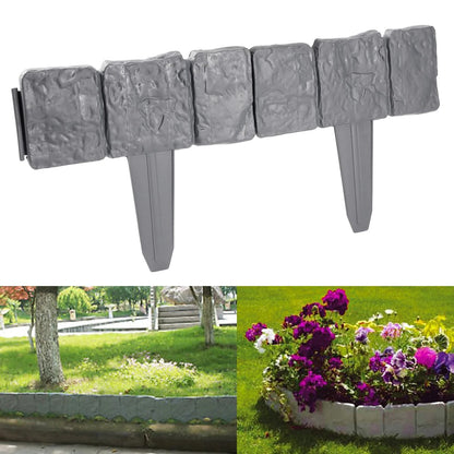 Set 10 x Bordura Decorativa Gradina Imitatie Piatra – Delimitare Gazon si Rond Flori, Montaj Rapid