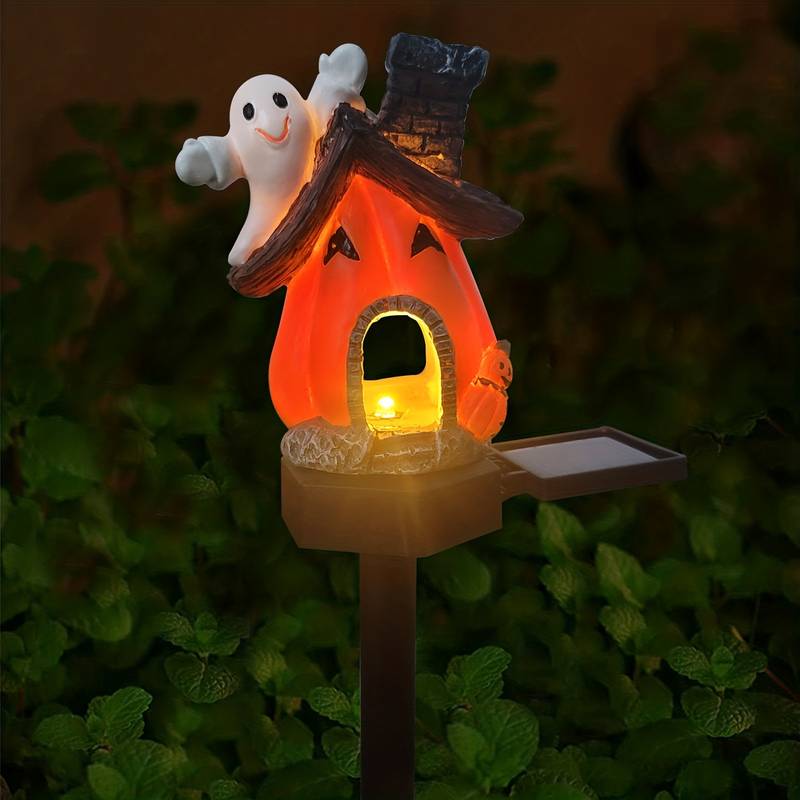 Set 3 x Lampa Solara Gradina Model Casuta Misterioasa, 30 cm, LED Exterior, Rezistenta la Ploaie