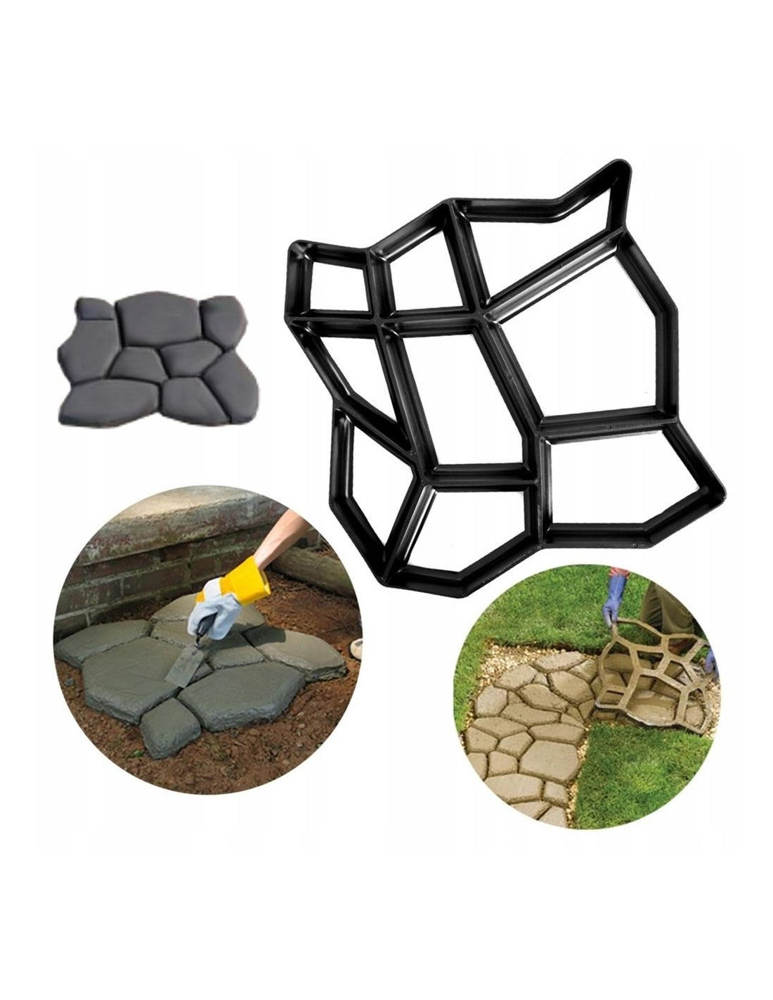 Set 2 x Sablon pentru Pavaj Gradina – Matrita Reutilizabila pentru Turnat Alea si Imitatie Piatra Naturala