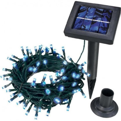 Set 4 x Ghirlanda Solara 100 LED, 10 Metri Albastru – Iluminat Decorativ Exterior cu Panou Solar, Rezistente la Intemperii