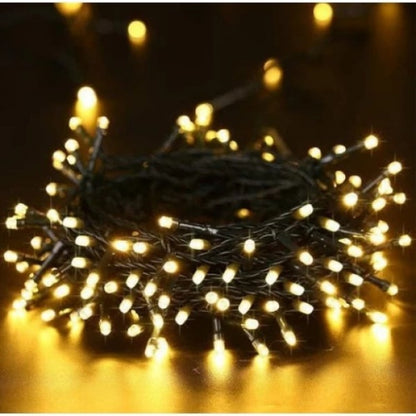 Set 4 x  Ghirlanda Solara 100 LED, 10 Metri Alb Cald– Iluminat Decorativ Exterior cu Panou Solar, Rezistente la Intemperii