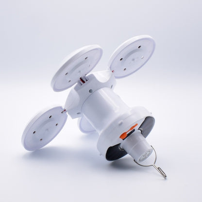 Set 2 x Bec cu Panou Solar si Incarcare USB, Lampa Camping si Urgenta cu Carlig, 3 Panouri Iluminare 360°, Acumulator Inclus