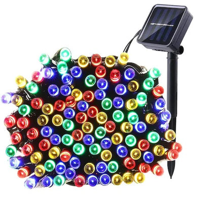 Set 2 x Decoratiune Solara 100 LED, 10 Metri Multicolor – Rezistente la Intemperii, pentru Casa, Curte, Terasa