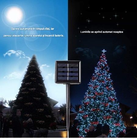 Set 3 x Ghirlanda Solara 100 LED, 10 Metri Multicolor – Rezistente la Intemperii, pentru Casa, Curte, Terasa