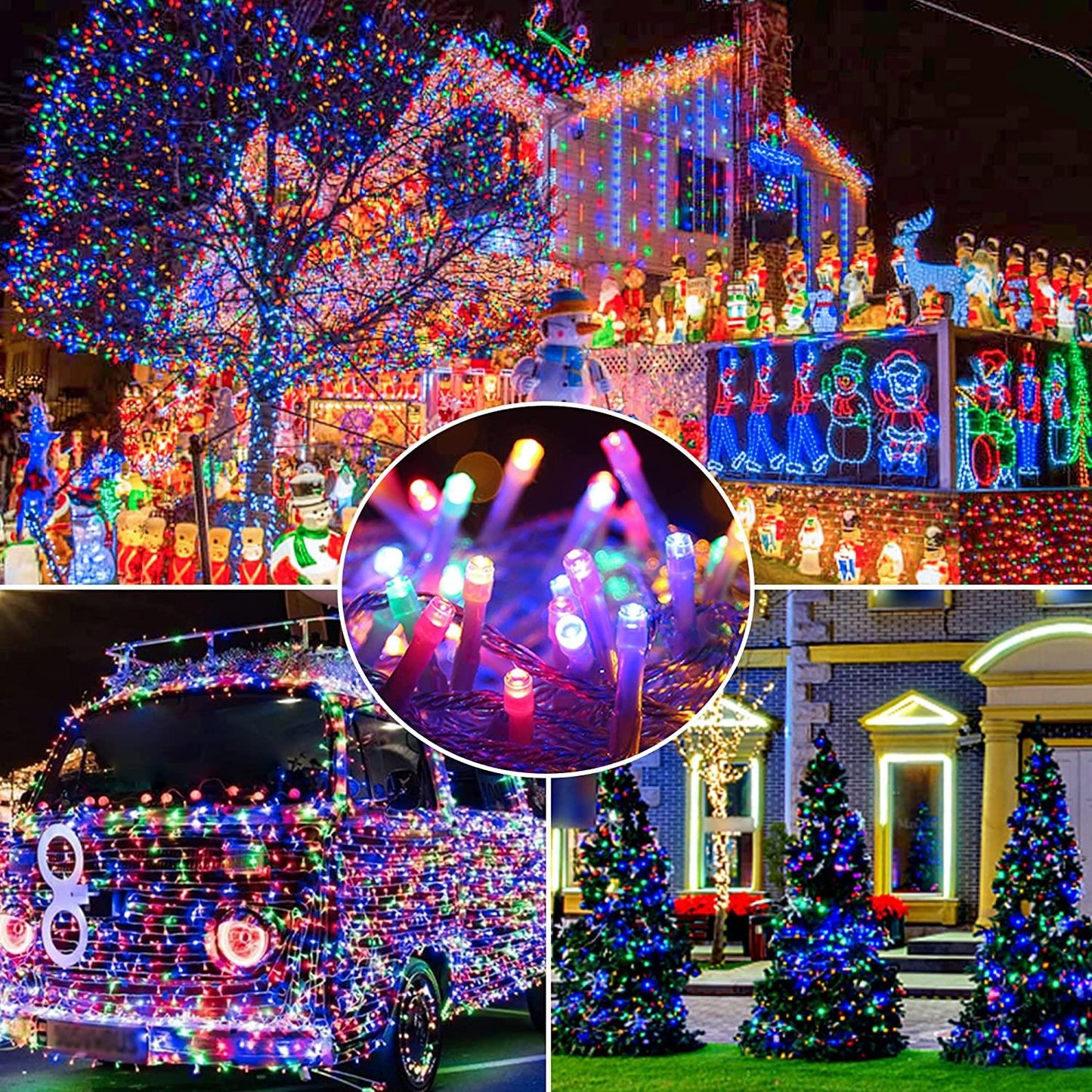 Set 2 x Decoratiune Solara 100 LED, 10 Metri Multicolor – Rezistente la Intemperii, pentru Casa, Curte, Terasa