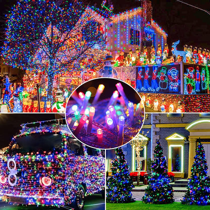 Set 2 x Decoratiune Solara 100 LED, 10 Metri Multicolor – Rezistente la Intemperii, pentru Casa, Curte, Terasa
