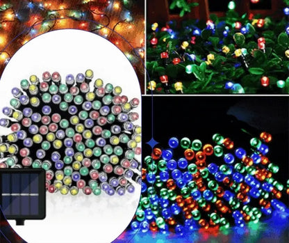 Set 2 x Decoratiune Solara 100 LED, 10 Metri Multicolor – Rezistente la Intemperii, pentru Casa, Curte, Terasa