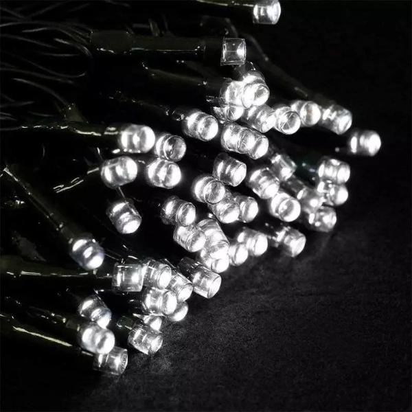 Decoratiune Solara Exterior 100 Metri, 1000 LED Alb Rece, IP44 – Lumini Solare pentru Gradina, Casa si Evenimente