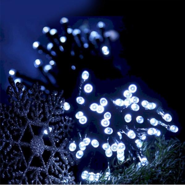 Decoratiune Solara Exterior 100 Metri, 1000 LED Alb Rece, IP44 – Lumini Solare pentru Gradina, Casa si Evenimente