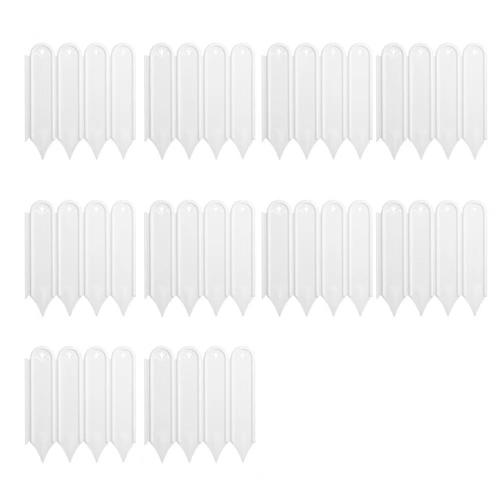 Set 12 Garduri Decorative Premium pentru Gradina, 20x22 cm, Alb Elegant, Lungime Totala 2.4 m, Rezistente la Intemperii