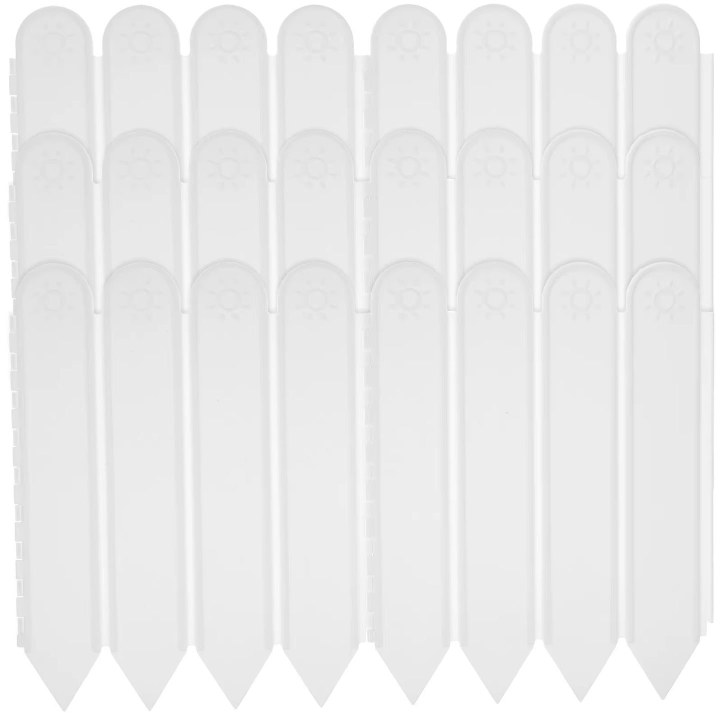 Set 12 Garduri Decorative Premium pentru Gradina, 20x22 cm, Alb Elegant, Lungime Totala 2.4 m, Rezistente la Intemperii
