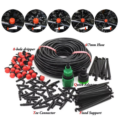 Sistem Irigare prin Picurare 15 Metri – Kit Complet cu Furtun, Picuratori si Conectori pentru Gradina si Legume
