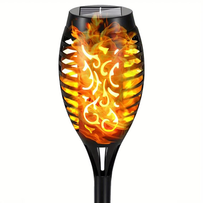 Set 4 x Lampa Solara Tip Torta cu Efect Flacara 51.5 cm – Iluminat Decorativ Exterior pentru Gradina, Alee si Curte