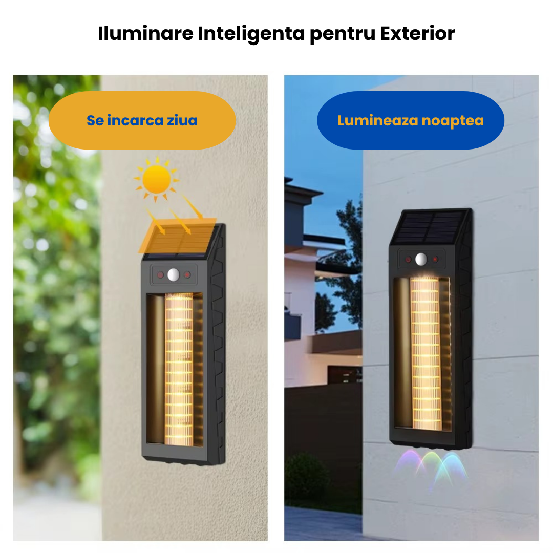 Lampa Solara 30W Color Ultra Puternica – Iluminare Automata Exterior cu Senzor de Miscare