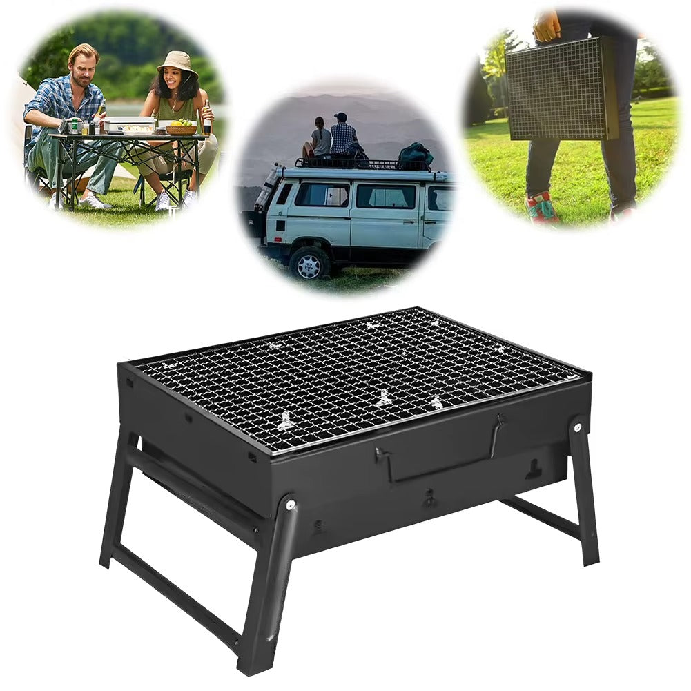 Gratar Pliabil Portabil din Otel – Gratar Carbuni pentru Camping, Curte si Picnic, Usor de Transportat