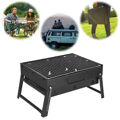 Gratar Pliabil Portabil din Otel – Gratar Carbuni pentru Camping, Curte si Picnic, Usor de Transportat