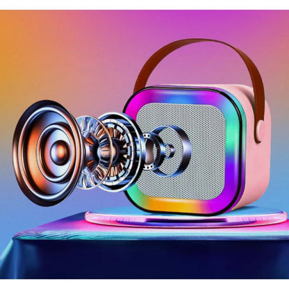 Set Karaoke cu 2 Microfoane, Boxa Portabila Bluetooth USB, Iluminare RGB cu 5 Moduri, Baterie Reincarcabila, 6W RAE