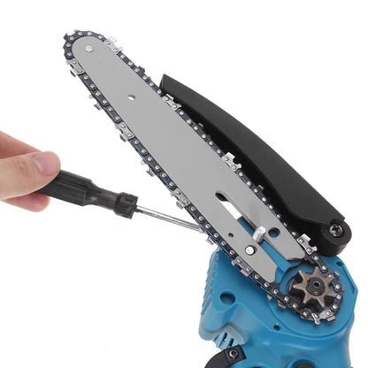 Mini Drujba Electrica cu 2 Acumulatori 24V – Fierastrau Electric Portabil pentru Taiat Lemn si Crengi