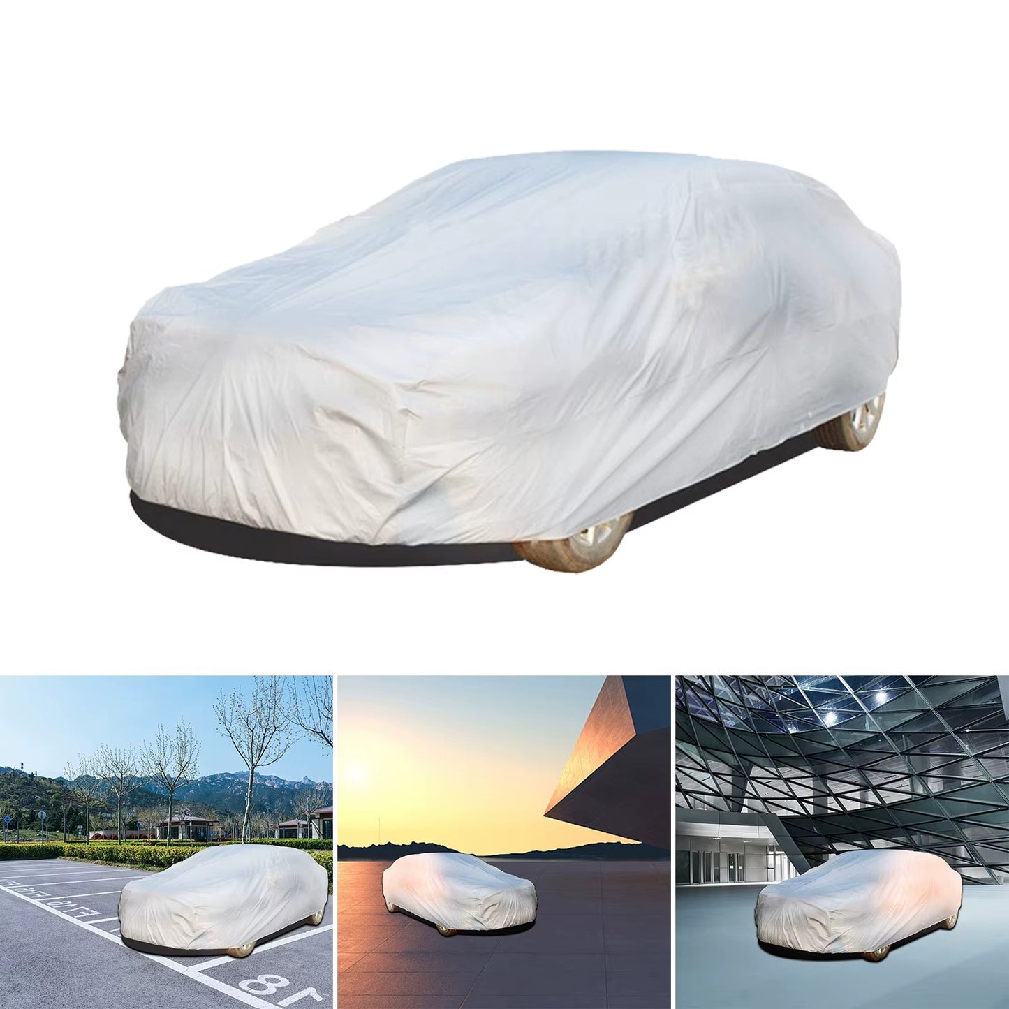Husa Auto Universala Marimea M, Impermeabila si Rezistenta UV, Protectie Totala Impotriva Ploii, Prafului si Zapezii, Potrivita pentru SUV si Sedan BAS