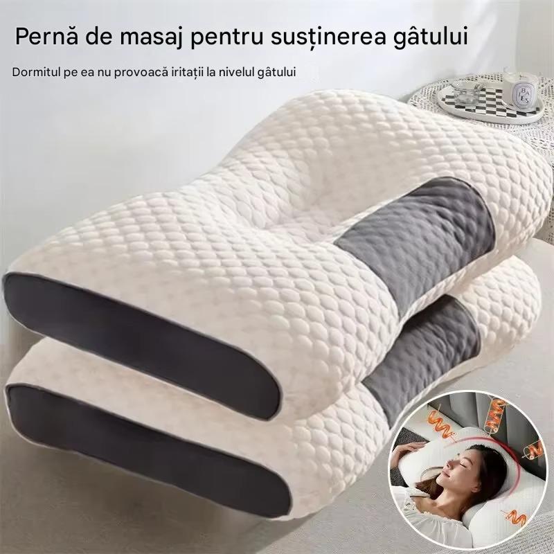 Set 2 Perne Tricotate din Bumbac cu Protectie Cervicala pentru Gat, Ortopedice, Confortabile BAS