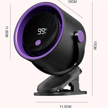 Ventilator Portabil Reincarcabil Cu Afisaj Digital, Clips Reglabil si Rotire 360 Grade, Silentios, Diverse Culori