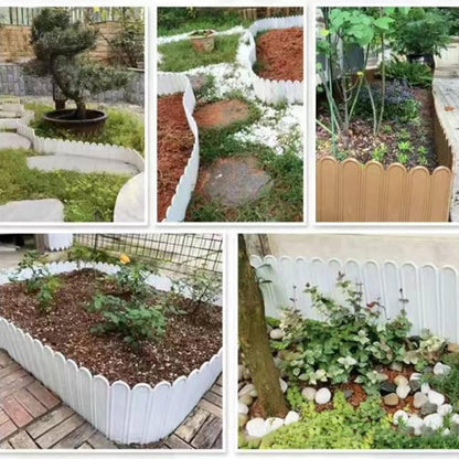 Set 6 Garduri Decorative Premium pentru Gradina, 20x22 cm, Alb Elegant, Lungime Totala 1.2m, Rezistente la Intemperii