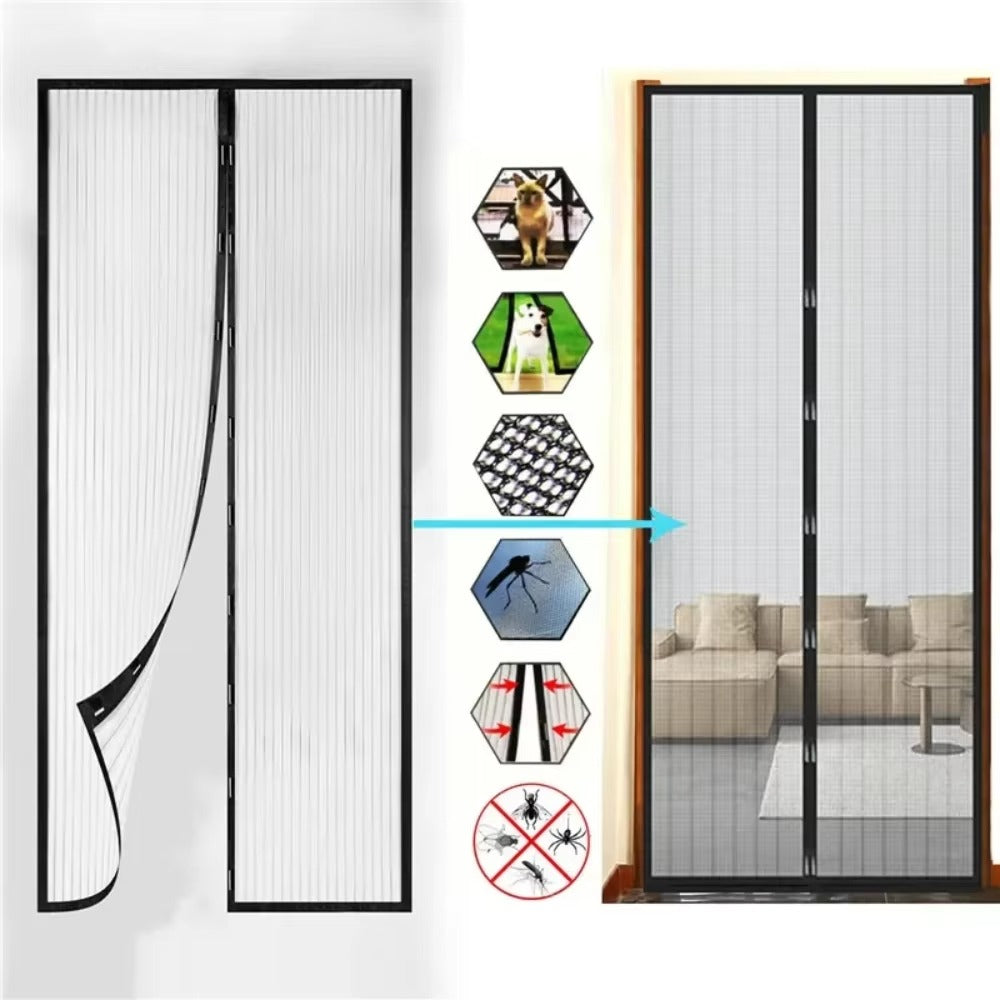 Set Plasa Anti Insecte Magnetica pentru Usa + Furtun Extensibil 60M cu Accesoriu de Stropit – Pachet Util pentru Casa si Gradina