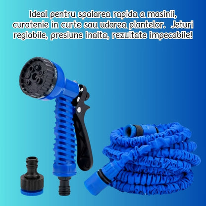 Set Plasa Anti Insecte Magnetica pentru Usa + Furtun Extensibil 30M cu Accesoriu de Stropit – Pachet Util pentru Casa si Gradina
