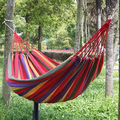 Set 2 x Hamac Multicolor 180x80 cm din Bumbac – Hamac Gradina si Camping cu Sistem de Prindere Inclus
