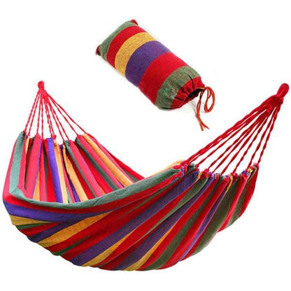 Hamac Multicolor 180x80 cm din Bumbac – Hamac Gradina si Camping cu Sistem de Prindere Inclus