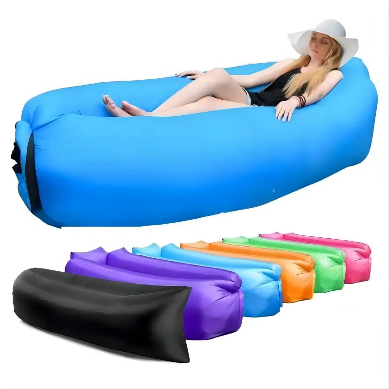 Saltea Gonflabila Sezlong Lazy Bag cu Umflare Rapida fara Pompa – Ideala pentru Plaja, Piscina si Drumetii