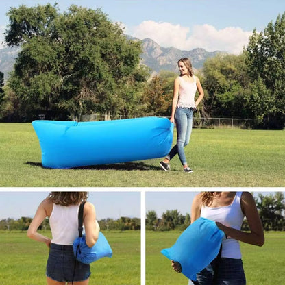 Saltea Gonflabila Sezlong Lazy Bag cu Umflare Rapida fara Pompa – Ideala pentru Plaja, Piscina si Drumetii