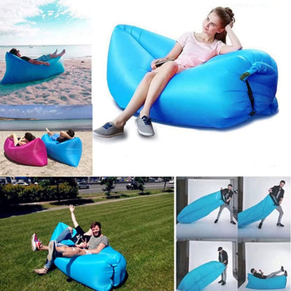 Saltea Gonflabila Sezlong Lazy Bag cu Umflare Rapida fara Pompa – Ideala pentru Plaja, Piscina si Drumetii