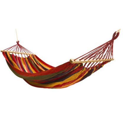 Set 2 x Hamac Colorat cu Bare din Lemn 200x80 cm – Hamac Gradina, Terasa si Camping din Bumbac Rezistent