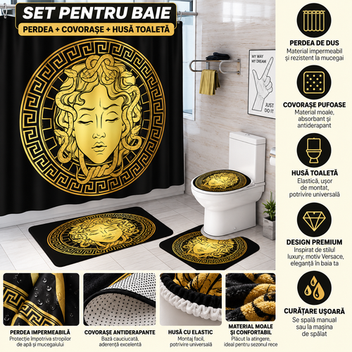 Set Pentru Baie: Perdea, Covorase Si Husa De Toaleta -  Head Versace