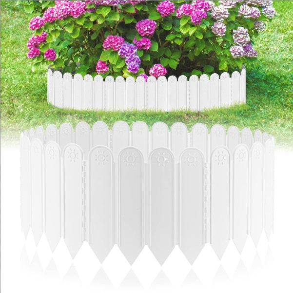 Set 6 Garduri Decorative Premium pentru Gradina, 20x22 cm, Alb Elegant, Lungime Totala 1.2m, Rezistente la Intemperii