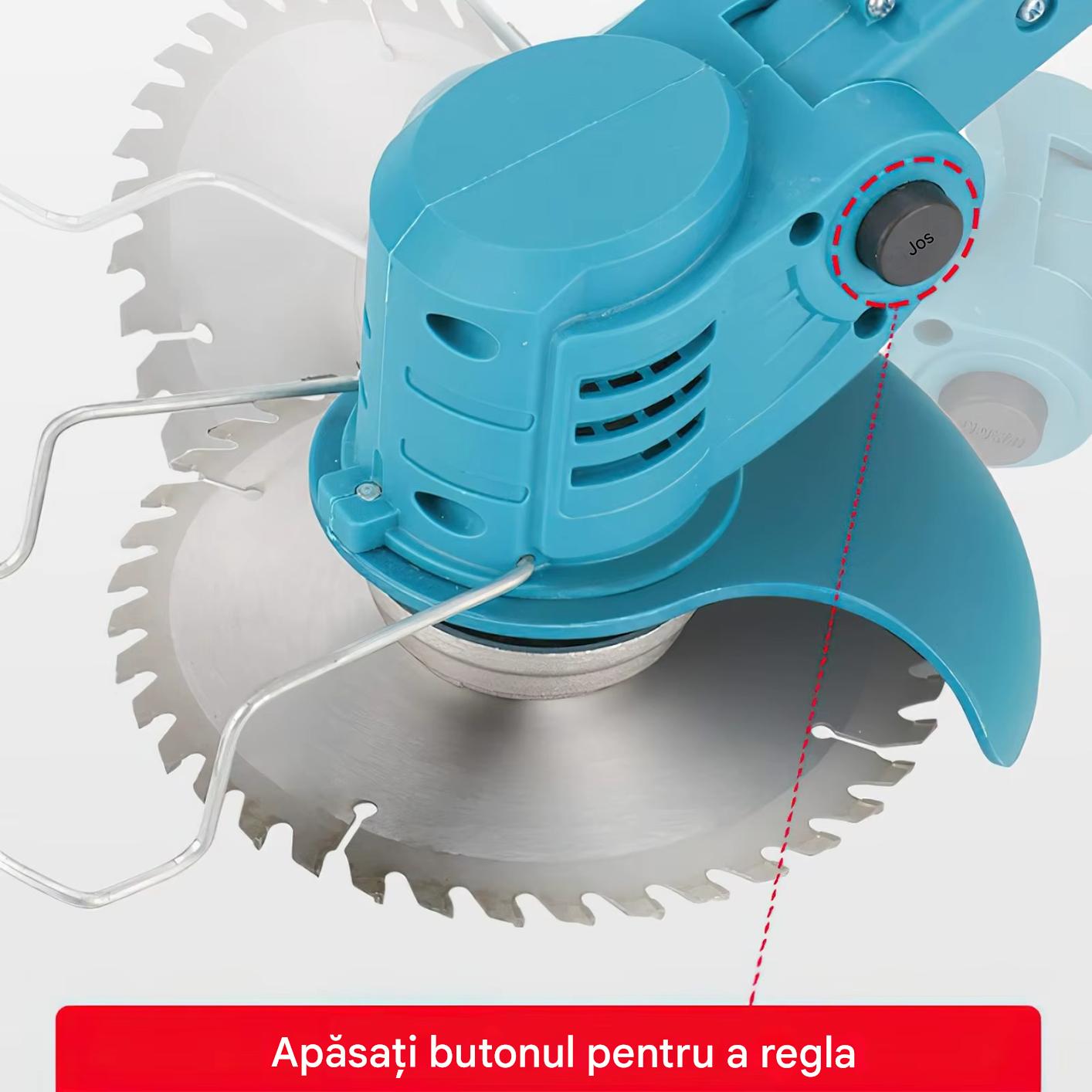 Motocoasa Electrica Profesionala cu 2 Acumulatori 48V – 13000 mAh, 20000 RPM, Set Complet pentru Tuns Iarba si Buruieni
