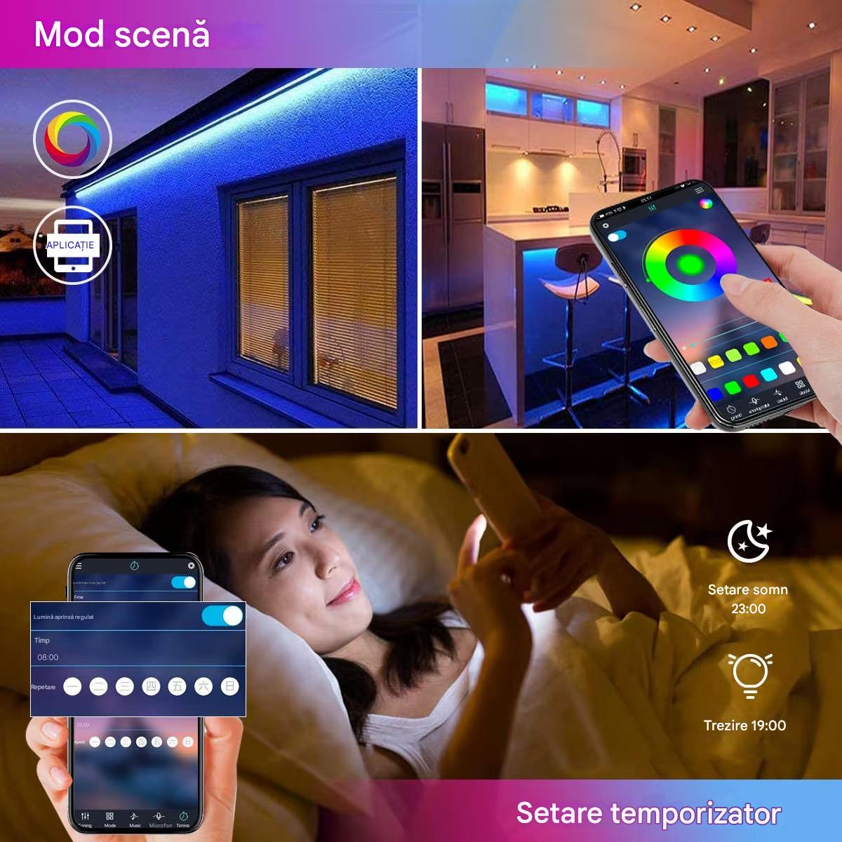 Banda LED RGB Smart 2M – Lumina Ambientala Premium Pentru TV